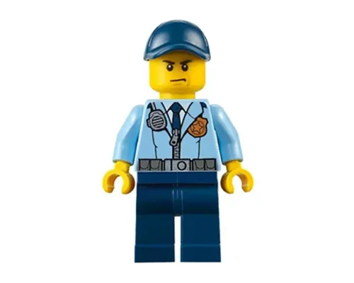 Police - City Officer, Jacket with Dark Blue Tie and Gold Badge, Dark Blue Legs, Dark Blue Cap Image