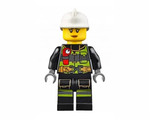 Fire - Reflective Stripes with Utility Belt and Flashlight, White Fire Helmet, Peach Lips Image