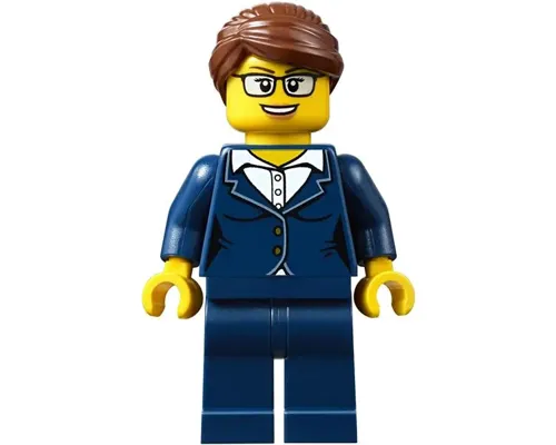 Businesswoman - Dark Blue Pants Suit, Glasses Image