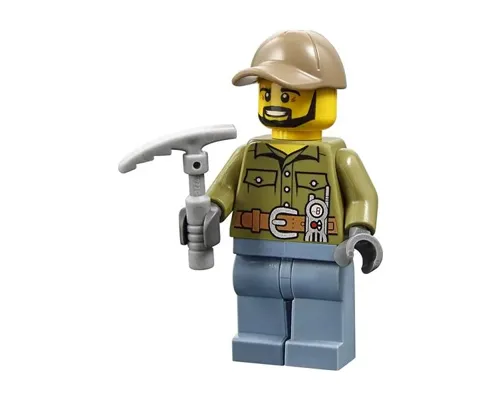 Volcano Explorer - Male, Shirt with Belt and Radio, Dark Tan Cap with Hole, Black Angular Beard Image