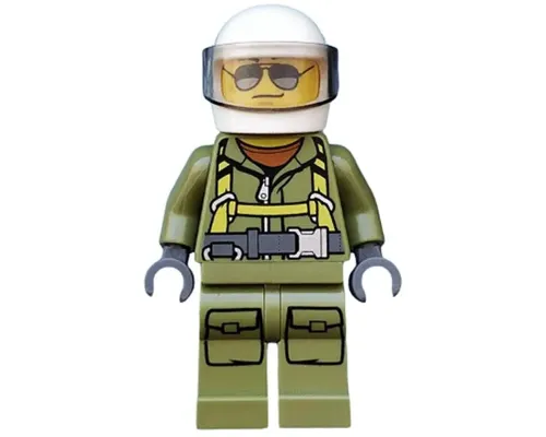 Volcano Explorer - Male Worker, Suit with Harness, White Helmet, Trans-Brown Visor, Sunglasses Image