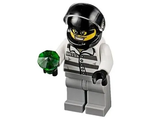 Police - Jail Prisoner 86753 Prison Stripes, Black Helmet with Visor Image