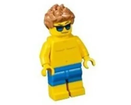 Beachgoer - Blue Male Swim Trunks and Sunglasses Image