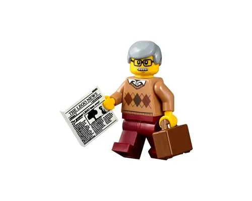 City Newsstand Visitor - Medium Nougat Argyle Sweater, Dark Red Legs, Light Bluish Gray Hair Image