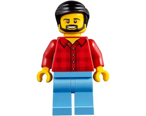 Camper - Male, Red Plaid Flannel Shirt, Medium Blue Legs, Black Smooth Hair Image