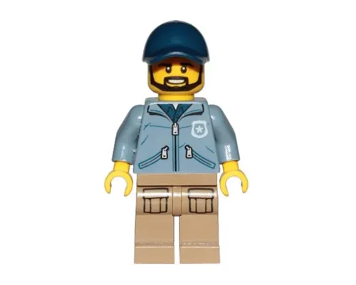 Mountain Police - Officer Male, Beard, Dark Blue Cap, Sand Blue Jacket Image