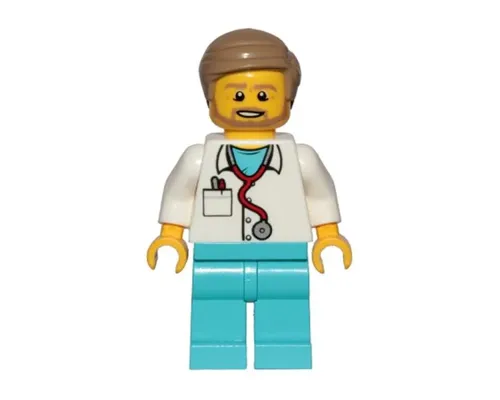 Doctor - Stethoscope, Medium Azure Legs, Dark Tan Smooth Hair, Beard Image