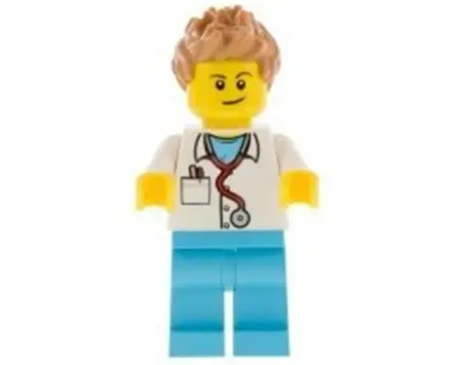 Doctor - Stethoscope, Medium Azure Legs, Medium Nougat Spiked Hair Image