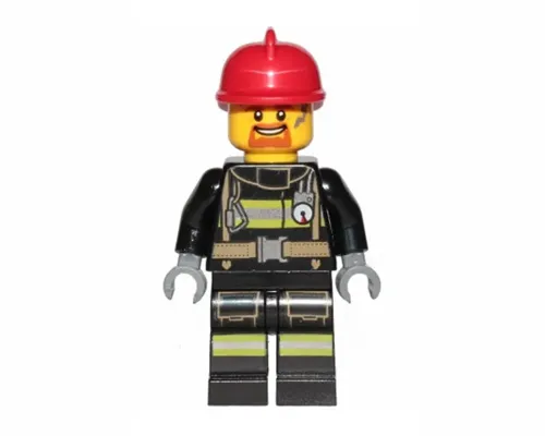 Fire - Reflective Stripes with Utility Belt, Red Fire Helmet, Goatee Image