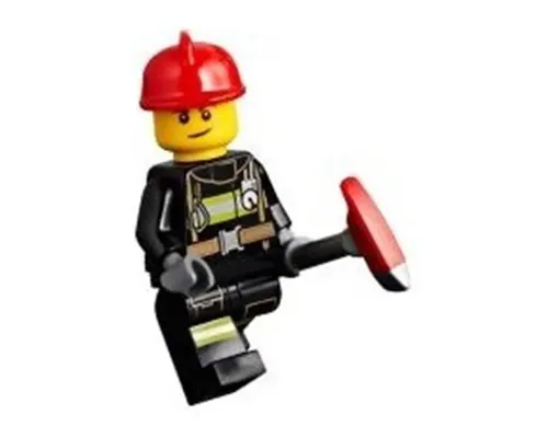 Fire - Reflective Stripes with Utility Belt, Red Fire Helmet, Lopsided Smile Image