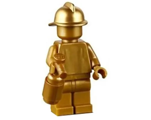 Statue - Pearl Gold with Metallic Gold Fire Helmet Image