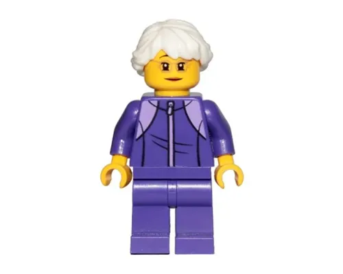 Grandmother - Dark Purple Tracksuit, White Hair, Glasses Image