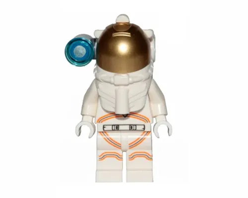 Astronaut - Male, White Spacesuit with Orange Lines, Side Lamp, Smirk and Cheek Lines Image