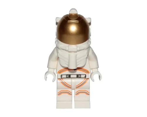 Astronaut - Male, White Spacesuit with Orange Lines, Smirk, Cheek Lines, Black and Dark Tan Eyebrows Image