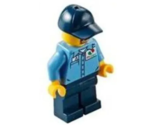 Gas Station Worker - Medium Blue Shirt with 'Octan' Logo, Dark Blue Legs and Cap Image