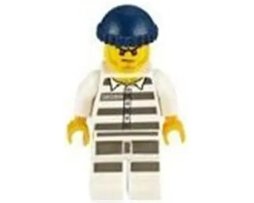 Police - Jail Prisoner 50380 Prison Stripes, Stubble, Dark Blue Knit Cap Image