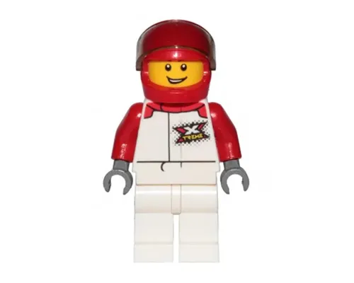 Race Car Driver - Male, White and Red Jumpsuit with 'XTREME' Logo, White Legs, Red Helmet Image