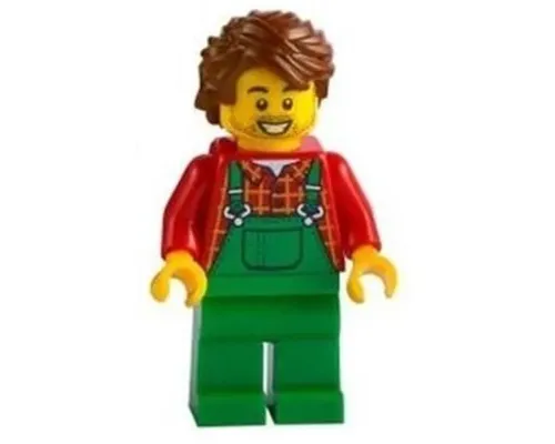 Farmer - Overalls Green, Red Plaid Shirt, Reddish Brown Hair Swept Back Tousled Image