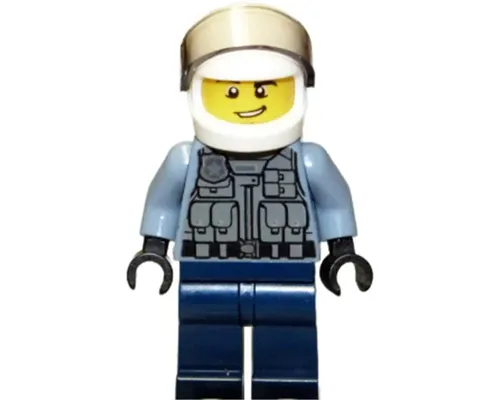 Police Officer - Sand Blue Police Jacket, Dark Blue Legs, White Helmet Image