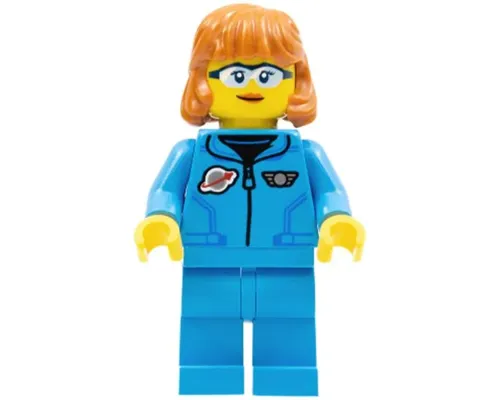 Lunar Research Astronaut - Female, Dark Azure Jumpsuit, Dark Orange Hair, Safety Glasses Image