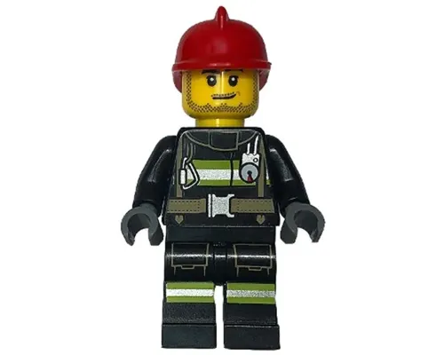 Fire - Reflective Stripes with Utility Belt, Red Fire Helmet, Male Smirk Image