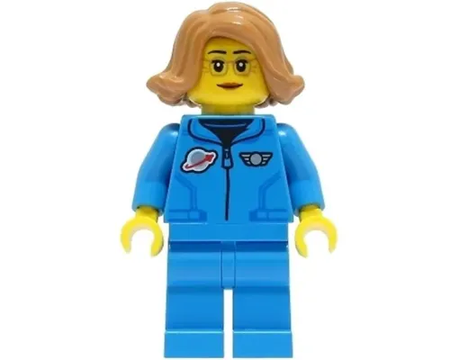 Lunar Research Astronaut - Female, Dark Azure Jumpsuit, Medium Nougat Hair, Glasses Image