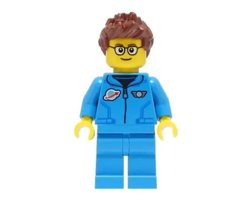 Lunar Research Astronaut - Male, Dark Azure Jumpsuit, Reddish Brown Spiked Hair, Glasses Image