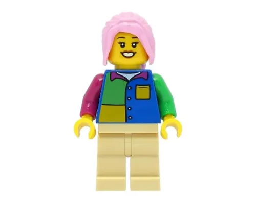 Passenger - Female, Blue Shirt, Tan Legs, Bright Pink Hair Image