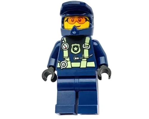 Police - City Officer Dark Blue Diving Suit and Helmet, Safety Glasses Image