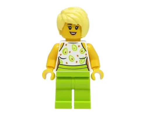 Sandwich Shop Customer - Female, White Top, Lime Legs, Bright Light Yellow Hair Image