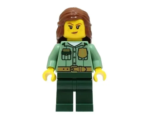 Park Ranger - Female, Sand Green Shirt, Dark Green Legs, Reddish Brown Hair Image