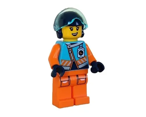 Arctic Explorer Pilot - Female, Medium Azure Jacket, Name Badge, Dark Blue Helmet, Trans-Light Blue Visor Image