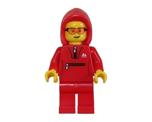 Mountain Bike Cyclist - Male, Red Tracksuit / Hoodie, Safety Glasses Image