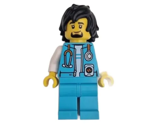 Arctic Explorer - Male, Stethoscope, Medium Azure Legs, Black Hair Image