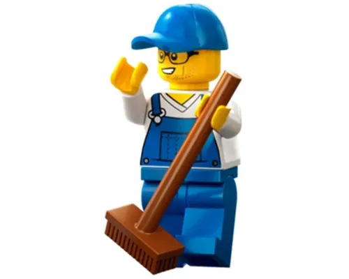 Car Cleaner - Male, Blue Overalls over V-Neck Shirt, Blue Legs, Blue Cap, Glasses, Stubble Image