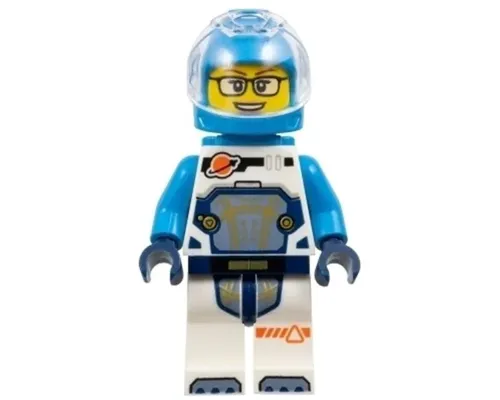 Astronaut - Female, White Spacesuit with Dark Azure Arms, Dark Azure Helmet, Trans-Clear Visor, Dark Azure Jet Pack, Glasses Image