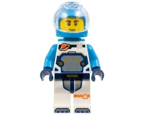 Astronaut - Male, White Spacesuit with Dark Azure Arms, Dark Azure Helmet, Trans-Clear Visor, Dark Azure Jet Pack, Smirk Image