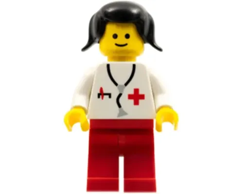 Doctor - Stethoscope, Red Legs, Black Pigtails Hair (Undetermined Type) Image