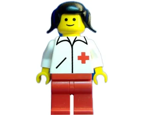 Doctor - Straight Line, Red Legs, Black Pigtails Hair Image