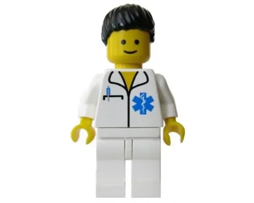 Doctor - EMT Star of Life, White Legs, Black Ponytail Hair Image