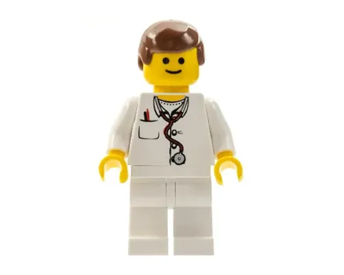 Doctor - Lab Coat Stethoscope and Thermometer, White Legs, Reddish Brown Male Hair Image