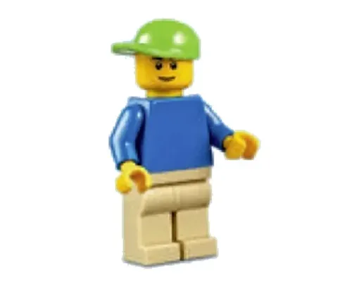 Plain Blue Torso, Tan Legs, Lime Short Bill Cap Image