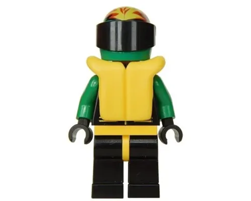 Extreme Team - Green, Black Legs with Yellow Hips, Green Flame Helmet, Life Jacket Image