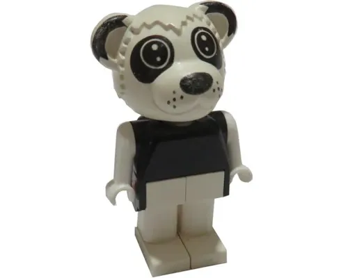 Fabuland Bear - Peter Panda, White Head, Legs and Arms, Black Top Image