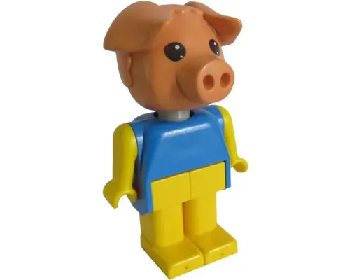 Fabuland Pig - Percy Pig, Yellow Legs and Arms, Blue Top Image