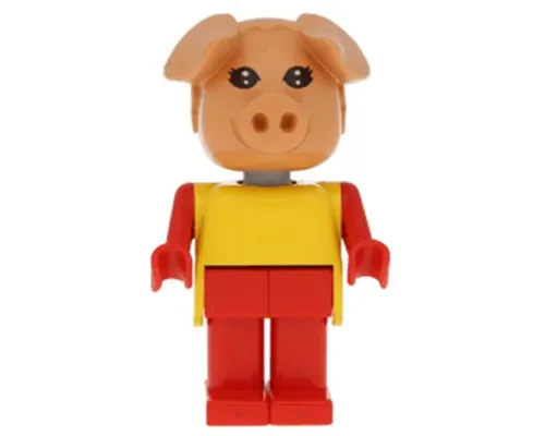 Fabuland Pig - Patricia Piglet (Pat), Red Legs, Yellow Top Image