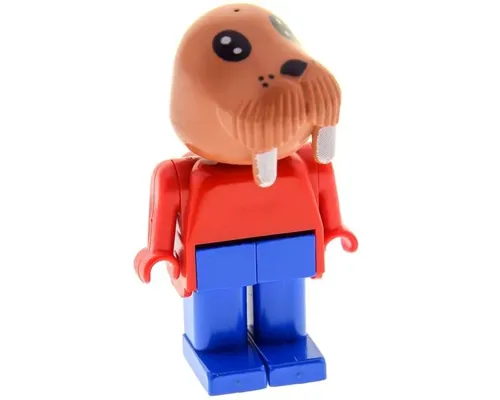 Fabuland Walrus - Wally Walrus (Captain), Blue Legs, Red Top Image