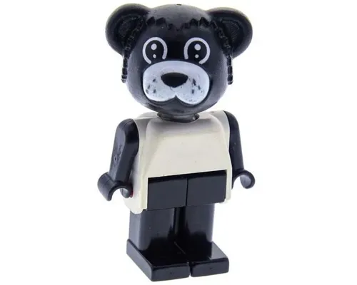 Fabuland Bear - Billy Bear, Black Head, Legs and Arms, White Top Image