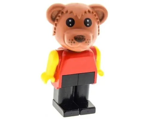 Fabuland Bear - Bruno Bear, Black Legs, Red Top, Yellow Arms Image