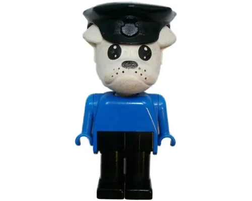 Fabuland Bulldog - Constable Clarke Bulldog, White Head, Black Police Hat Image